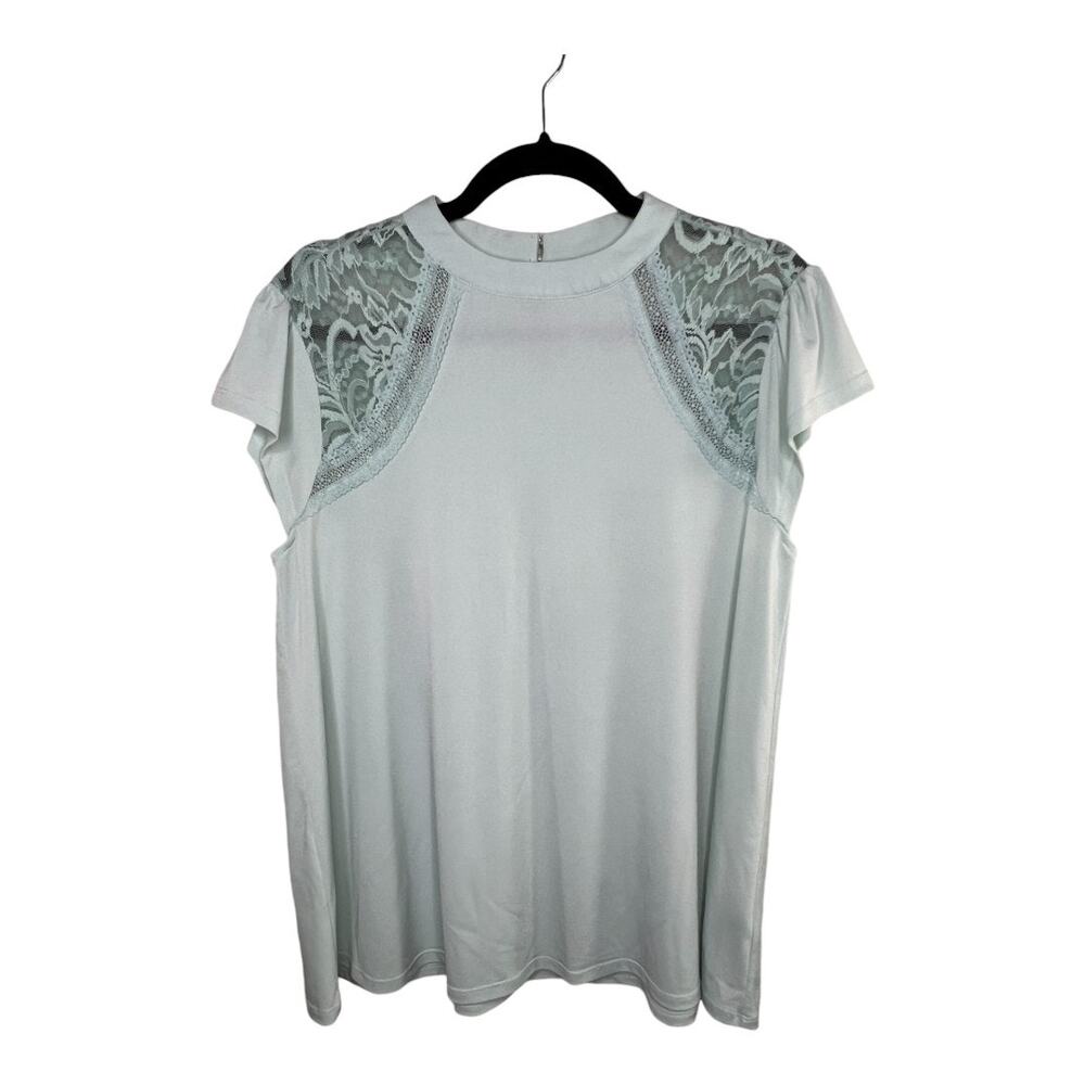 Torrid Mint Green Lace Short Sleeve Top Size 0